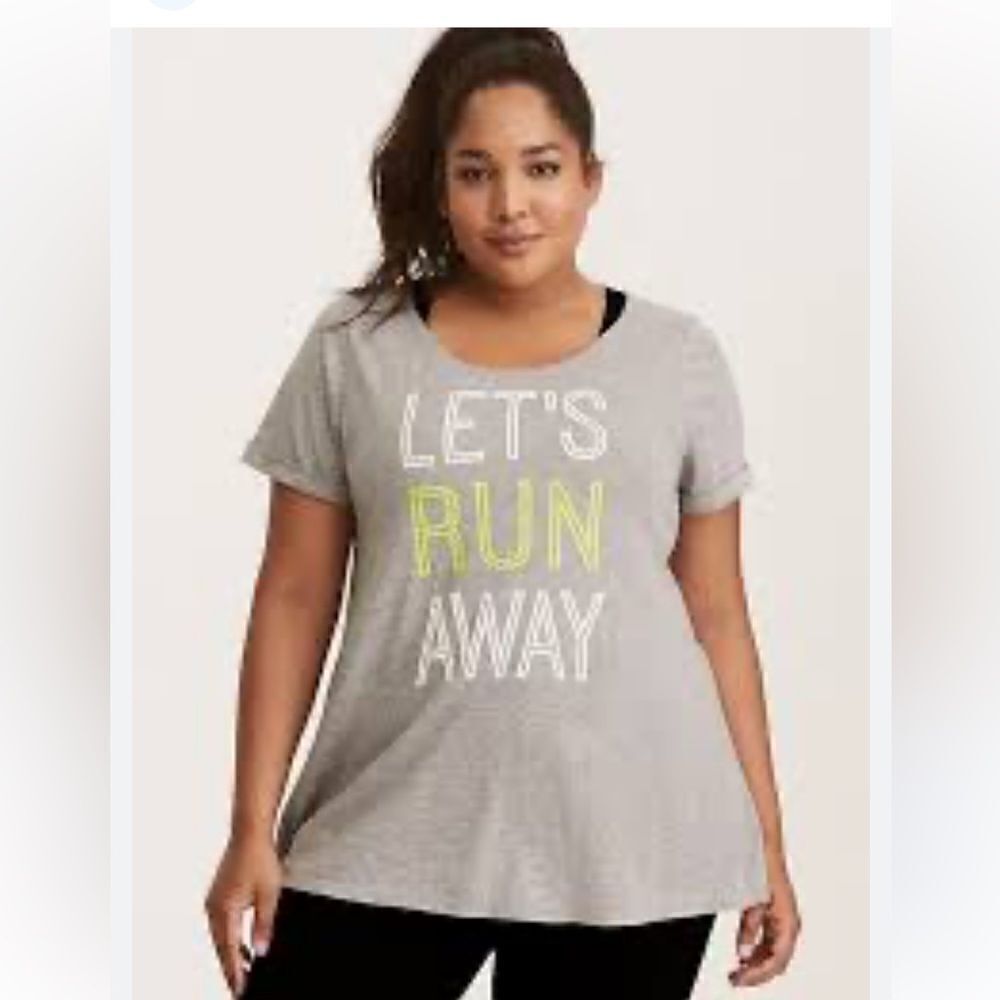 Torrid Active Let’s Run Away Tee Size 0/Large